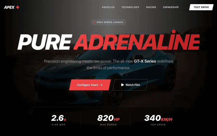 Otomotiv firması web sitesi örneği
