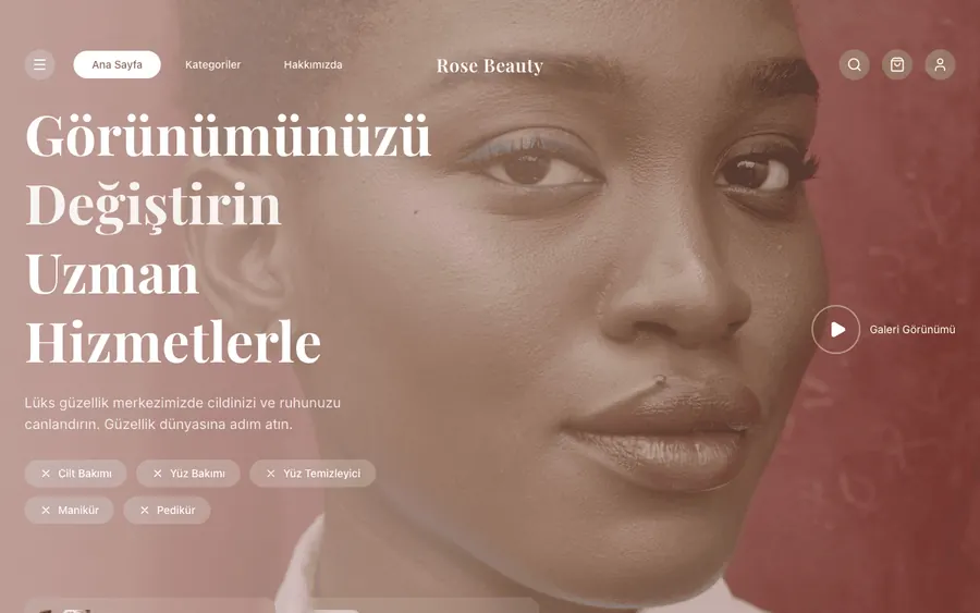 Güzellik merkezi web sitesi örneği, üçüncü tasarım